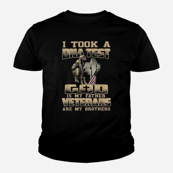 I Took A Dna Test God Is My Father Veterans Are My Brother Youth T-shirt