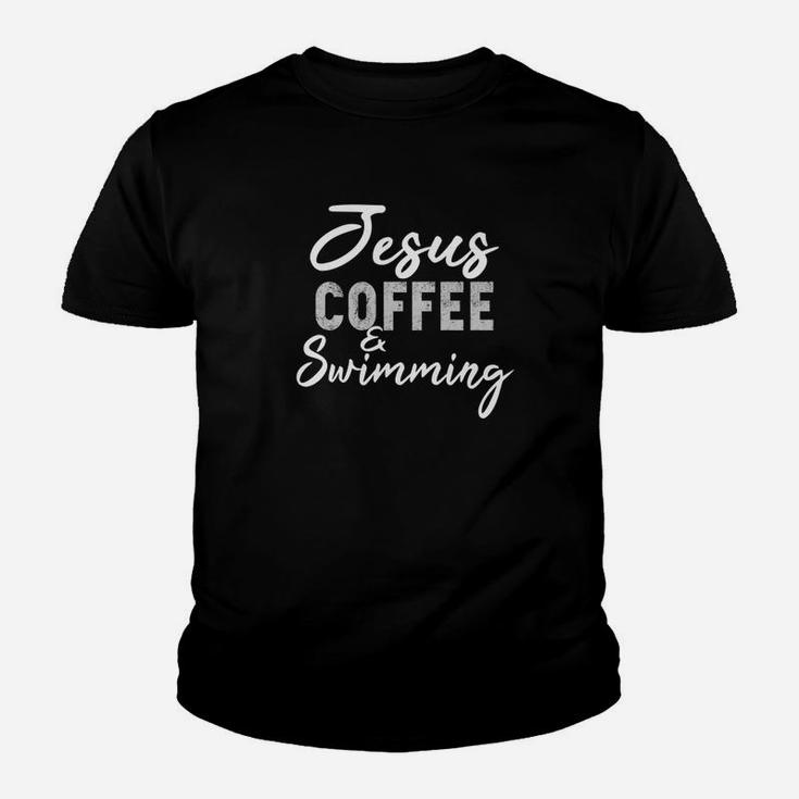 Jesus Coffee And Swimming Funny Swimming Coach Swimmer Youth T-shirt