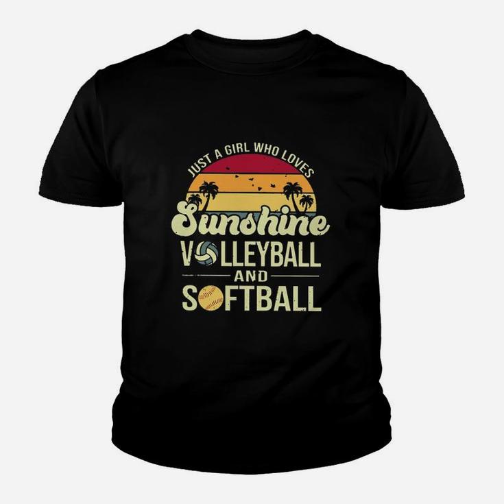 Just A Girl Who Loves Sunshine Volleyball And Softball Youth T-shirt