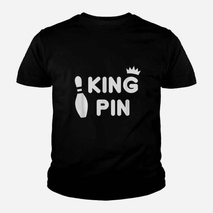 King Pin Bowling Funny Cute Couples Bowler League Gift Youth T-shirt