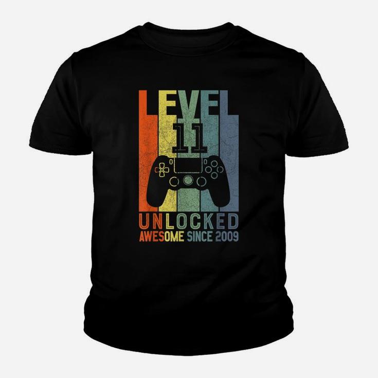Level 11 Unlocked Awesome Since 2009 11 Birthday Gift Youth T-shirt