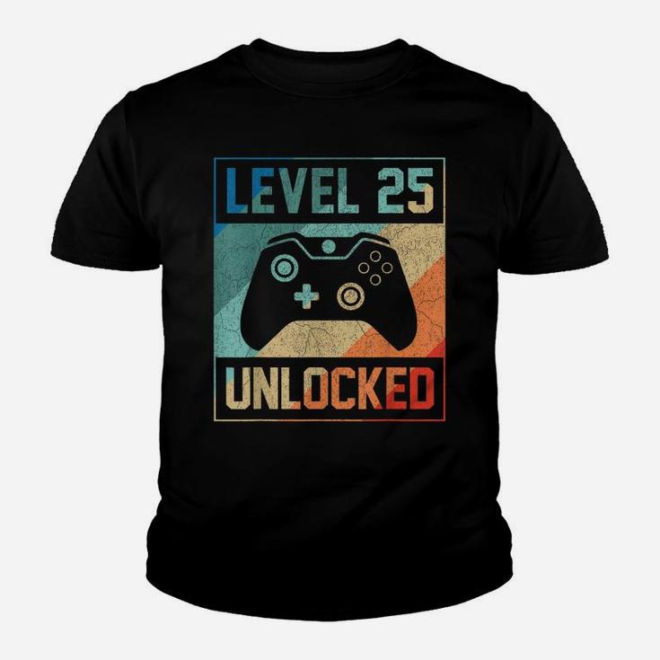 Level 25 Unlocked Shirt Video Gamer 25Th Birthday Gifts Tee Youth T-shirt