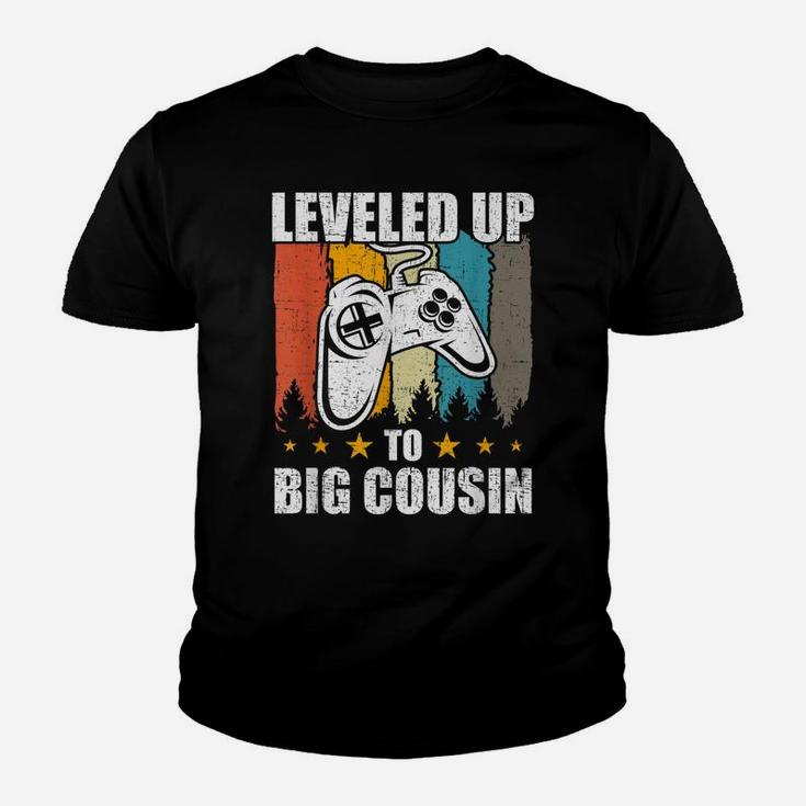 Leveled Up To Big Cousin Funny Video Gamer Gaming Gift Youth T-shirt