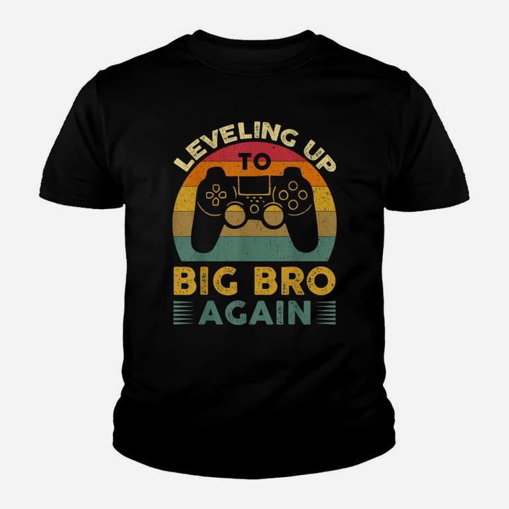 Leveling Up To Big Bro Again Vintage Gift Big Brother Again Youth T-shirt