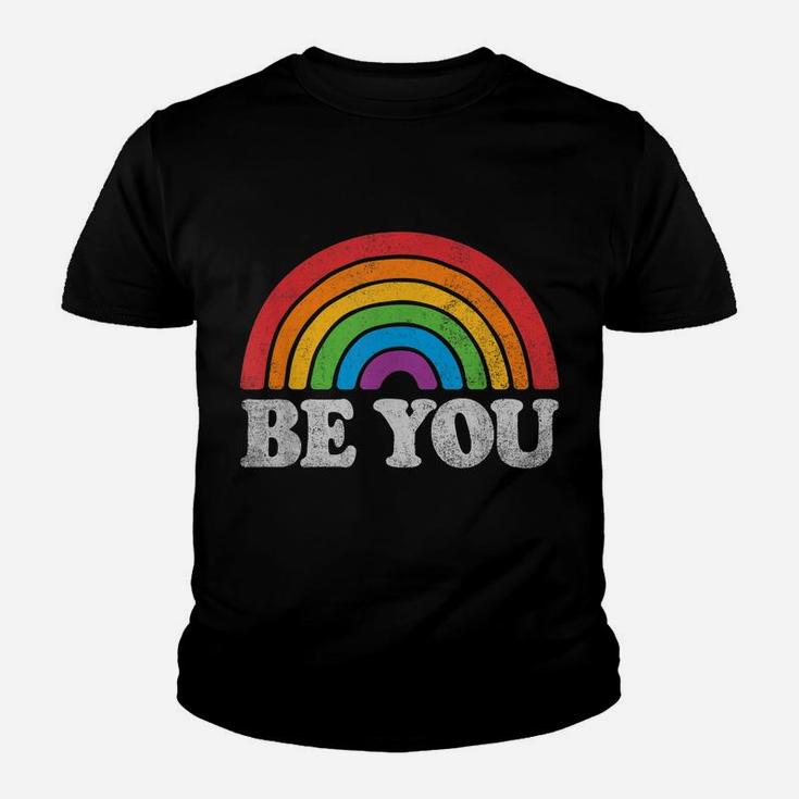 Lgbtq Be You Gay Pride Month Lgbt Rainbow Flag Retro Vintage Youth T-shirt