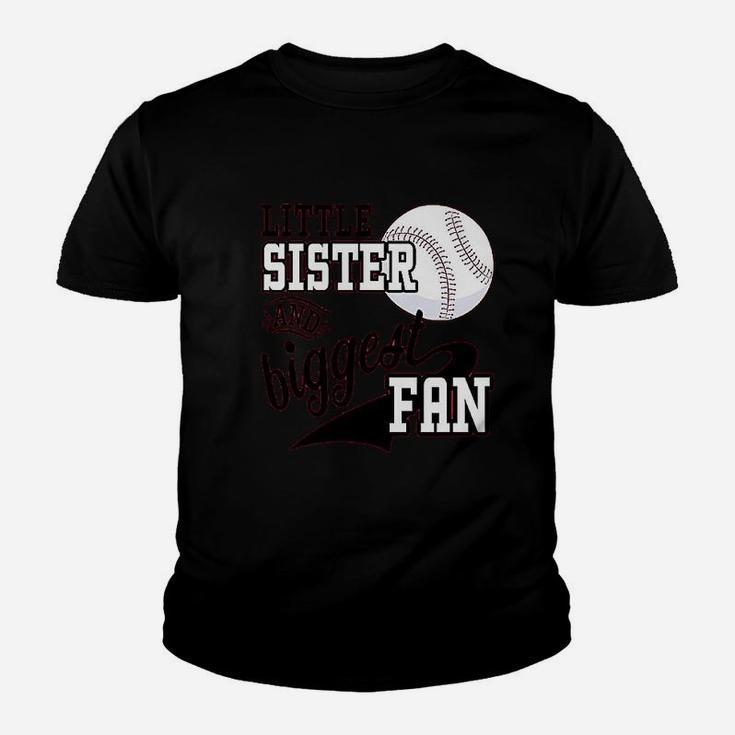 Little Sister And Biggest Fan Baseball Family Youth T-shirt