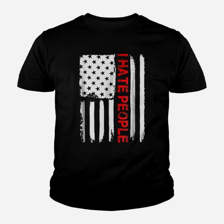 Love America I Hate People T Shirt Funny Usa Flag Gift Tee Youth T-shirt