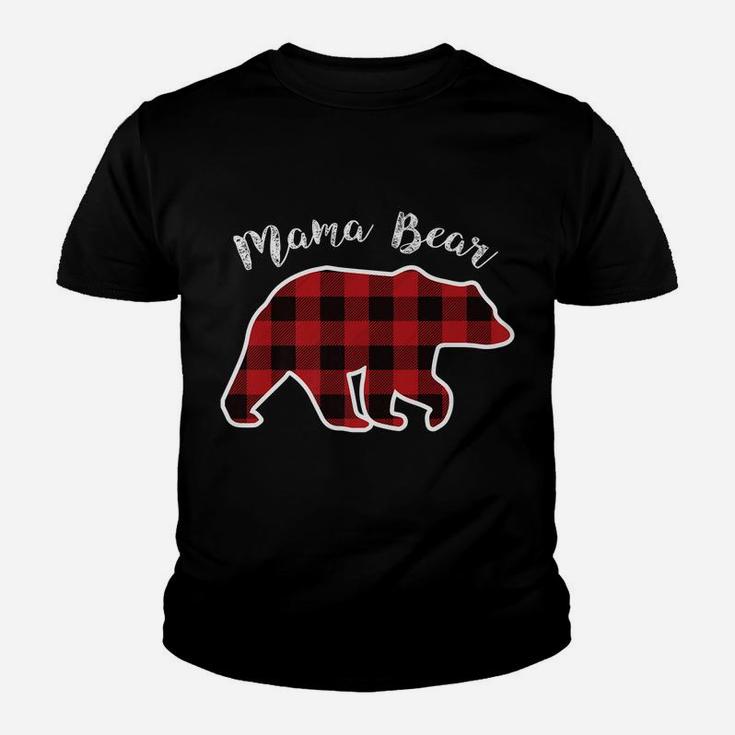 Mama Bear | Women Red Plaid Christmas Pajama Family Mom Gift Youth T-shirt