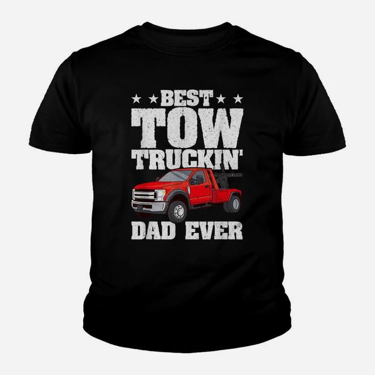 Mens Best Tow Truckin Dad Ever Tow Truck Driver Gift Distressed Youth T-shirt