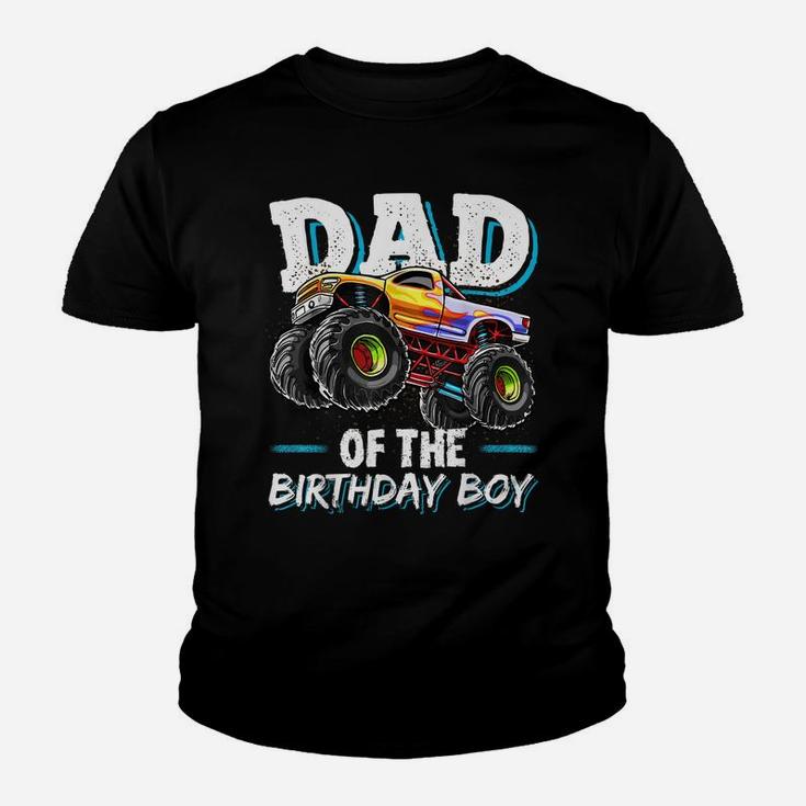 Mens Dad Of The Birthday Boy Monster Truck Birthday Novelty Gift Youth T-shirt