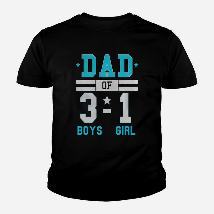 Men's Dad Of Three Boys And One Girl Football Score Style Shirt Youth T-shirt