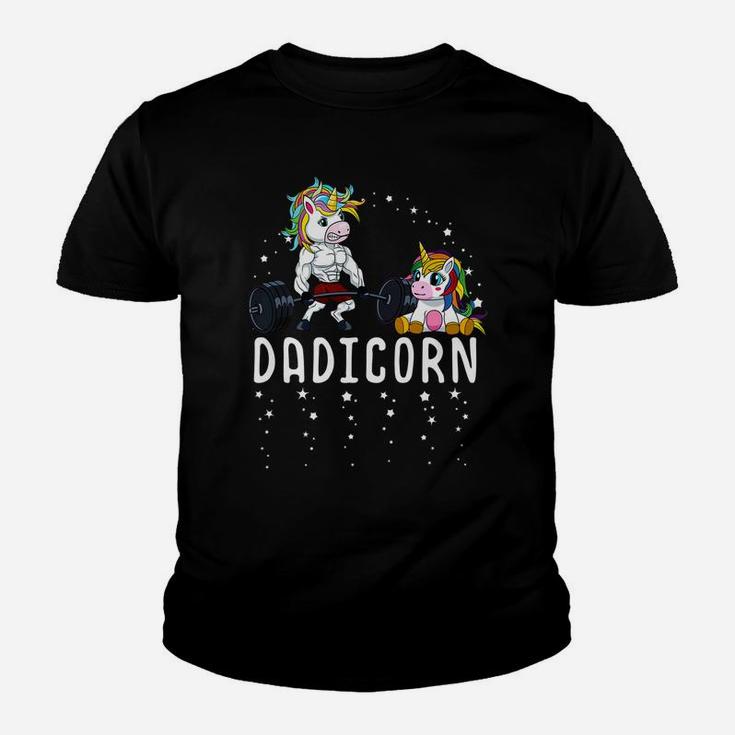 Mens Dadicorn Unicorn Dad Fitness Gym Weightlifting Birthday Youth T-shirt