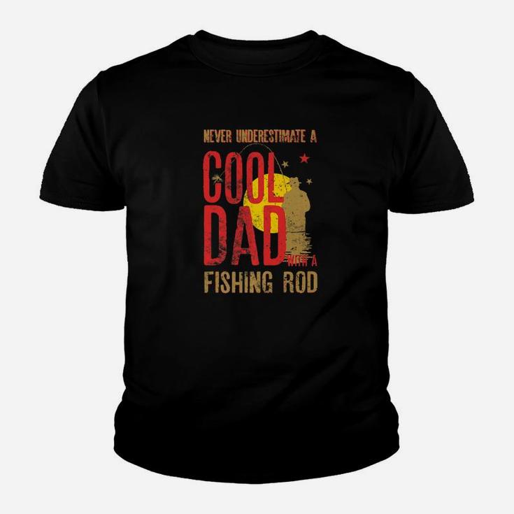 Mens Never Underestimate A Cool Dad With A Fishing Rod Gift Premium Youth T-shirt