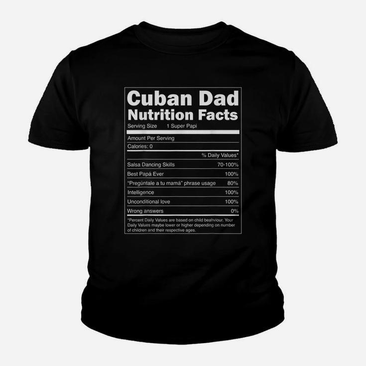Mens Regalo Para Papa - Nutrition Facts Funny Cuban Dad Shirt Youth T-shirt