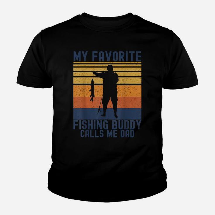 Mens Vintage My Favorite Fishing Buddy Calls Me Dad Fishing Lover Youth T-shirt