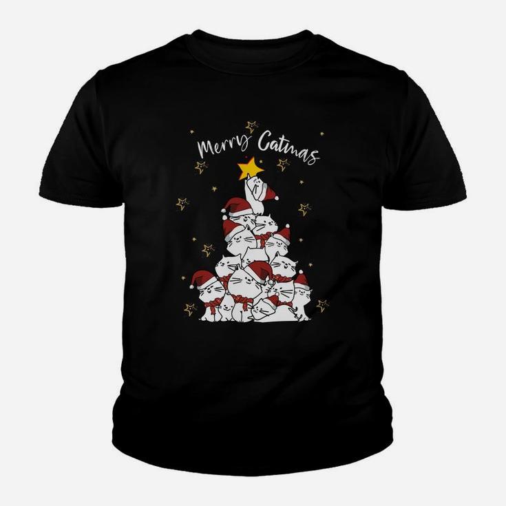 Merry Catmas Funny Christmas Santa Cat Tree Gift For Cat Mom Sweatshirt Youth T-shirt