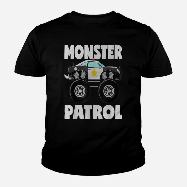 Monster Patrol Vintage Police Cop Car Monster Trucks Youth T-shirt