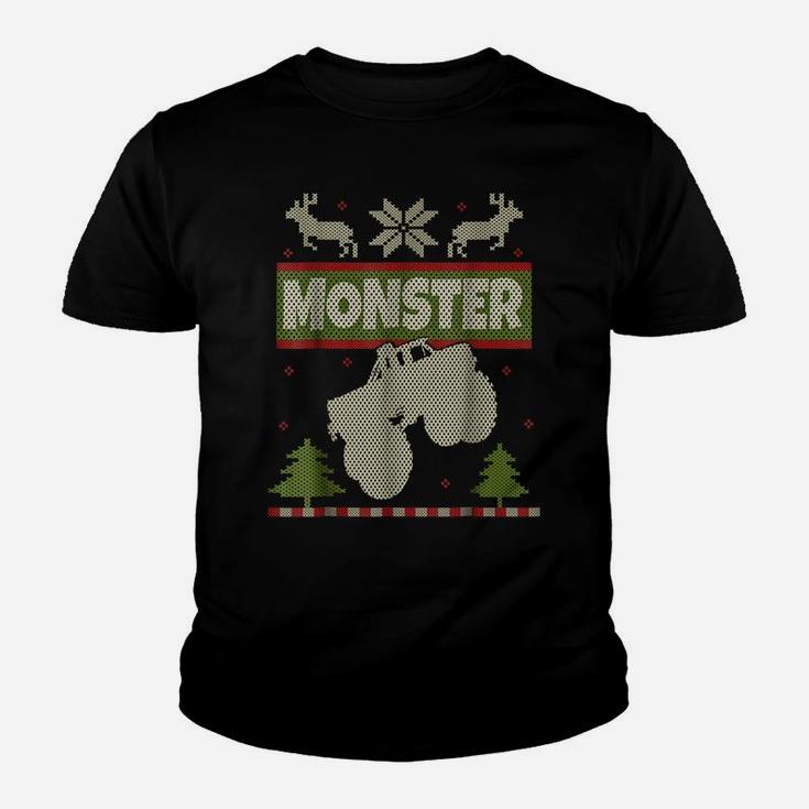 Monster Truck Ugly Christmas Sweater Shirt Big Cars Xmas Tee Youth T-shirt