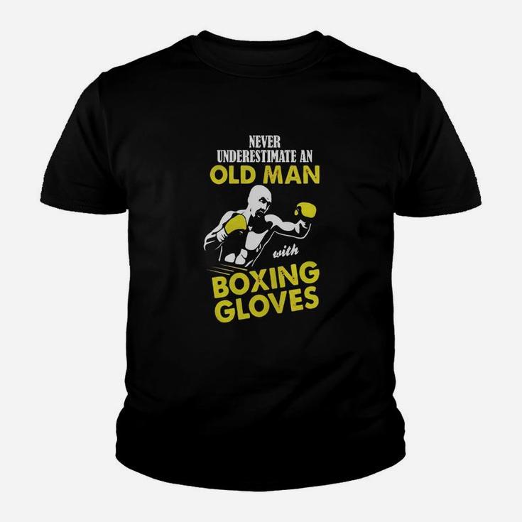 Never Underestimate An Old Man With Boxing Gloves Tshirt Youth T-shirt