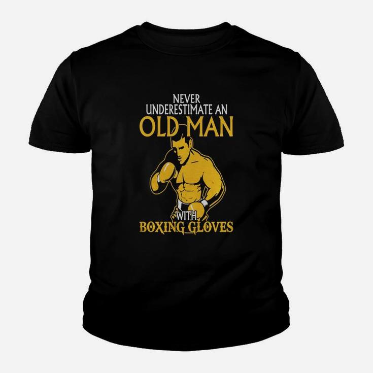 Never Underestimate An Old Man With Boxing Gloves Youth T-shirt