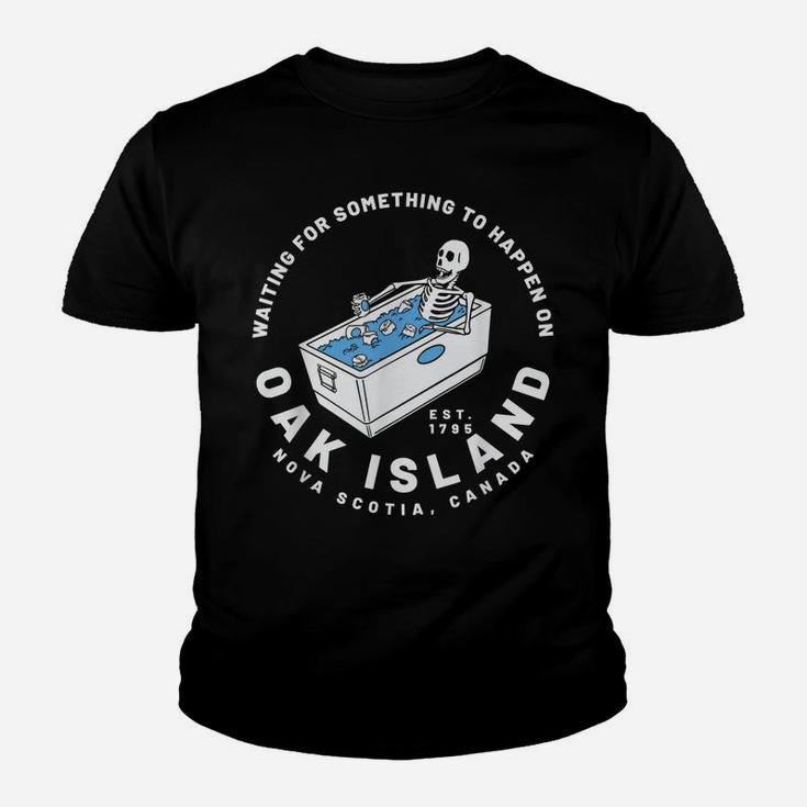 Oak Island Waiting For Something To Happen Funny Treasure Youth T-shirt