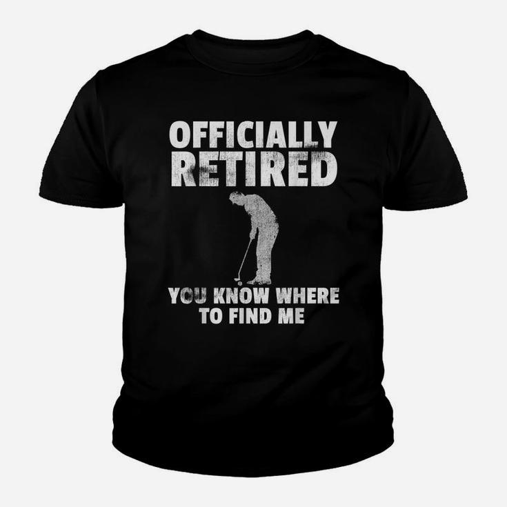 Officially Retired T Shirt Gift Golf Dad Golfing Golfer Youth T-shirt
