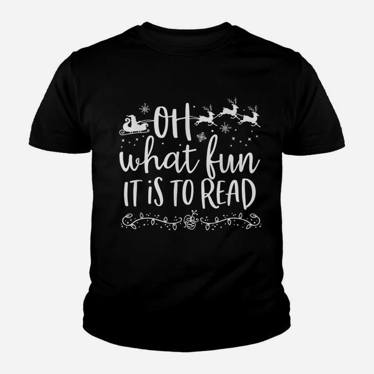 Oh What Fun It Is To Read Librarian Christmas Book Lover Youth T-shirt