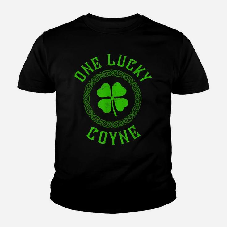 One Lucky Coyne Irish Last Name Distressed Clover T-Shirt Youth T-shirt