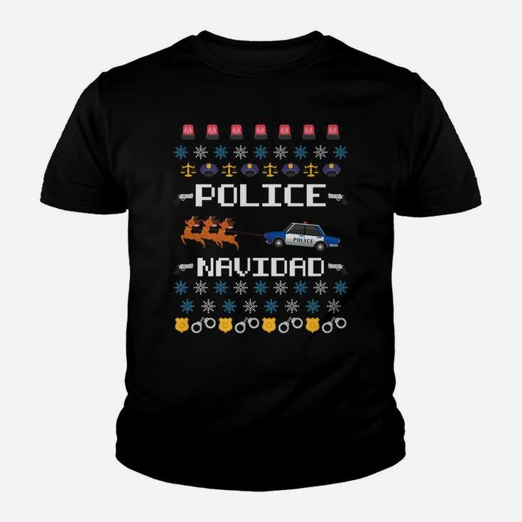 Police Navidad Ugly Christmas Sweater Funny Policeman X-Mas Youth T-shirt