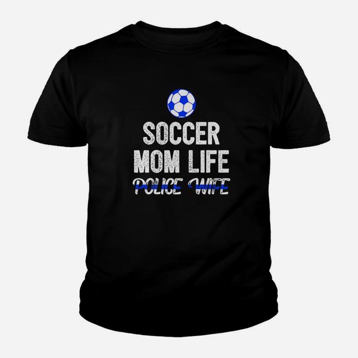 Police Wife Soccer Mom Thin Blue Line Youth T-shirt