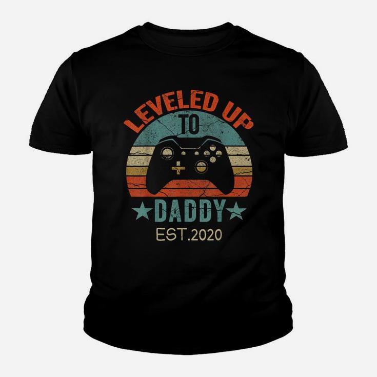 Promoted To Daddy Est2020 Vintage Men Leveled Up To Daddy Youth T-shirt