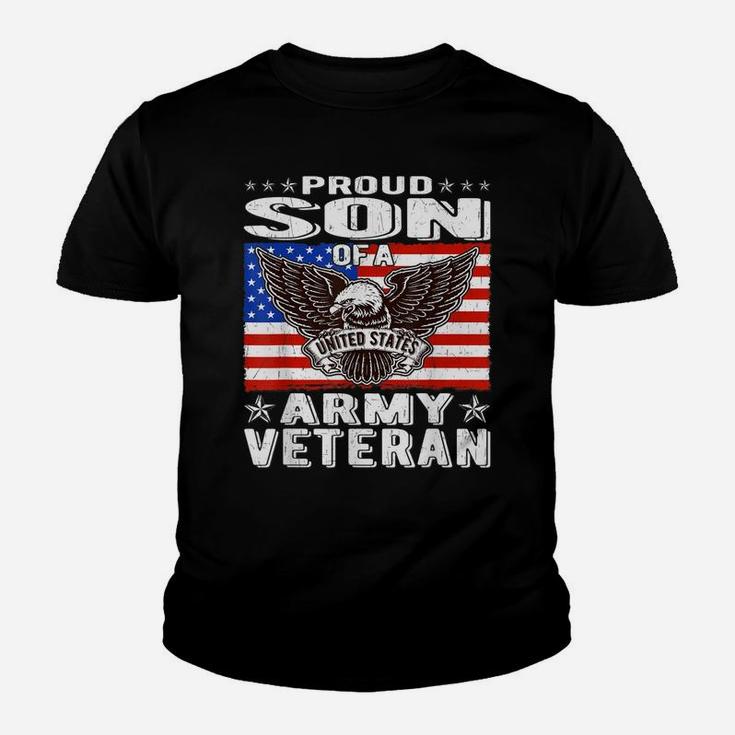 Proud Son Of Us Army Veteran Patriotic Military Family Gifts Youth T-shirt
