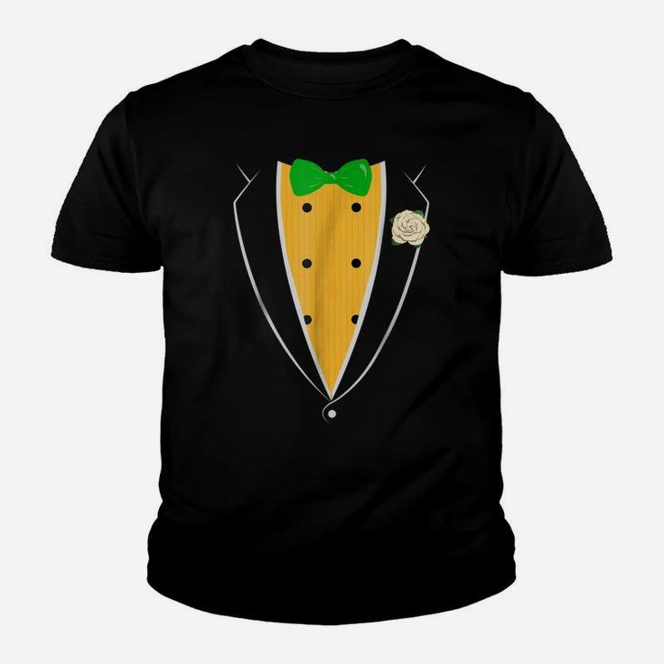 Purple Tuxedo With Green Bow Tie Funny Novelty T Shirt Youth T-shirt