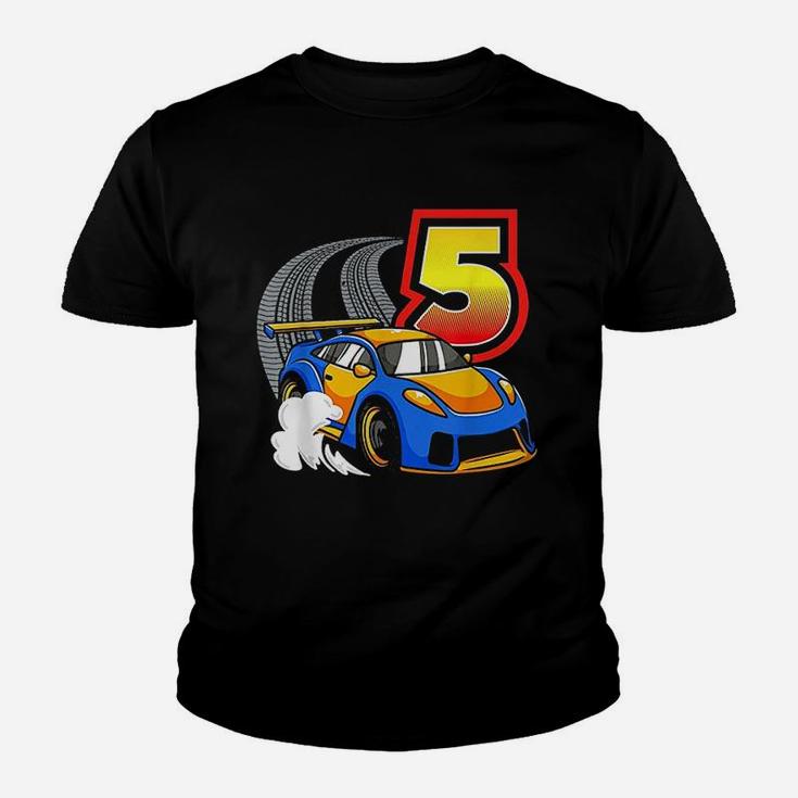 Race Car 5th Birthday 5 Year Old Toddler Boy Racing Youth T-shirt
