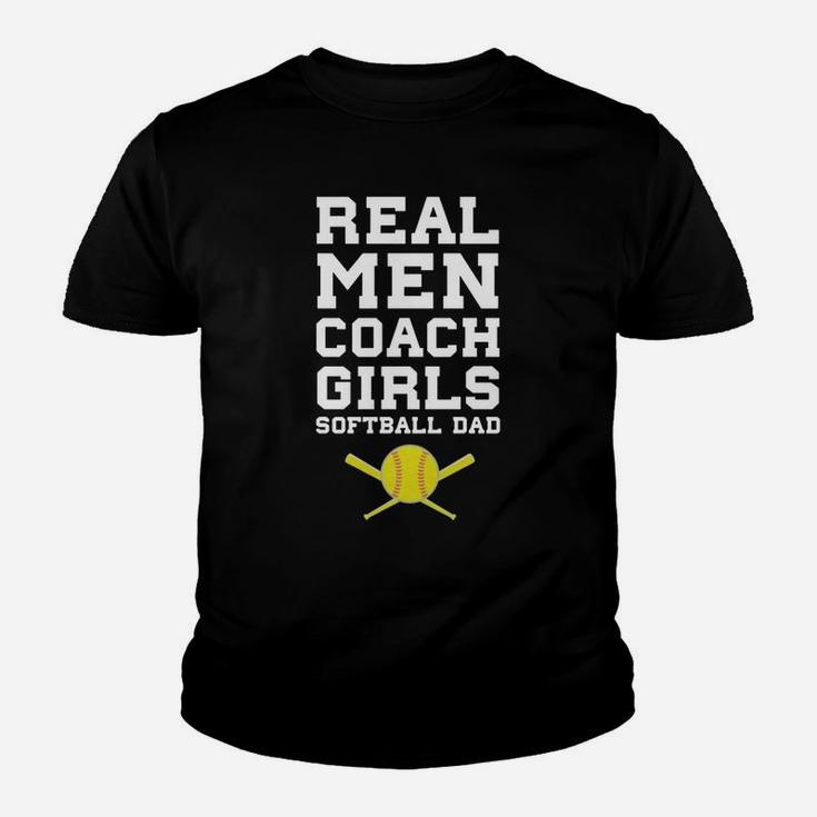 Real Men Coach Girls Softball Dad Sports T Shirt Youth T-shirt