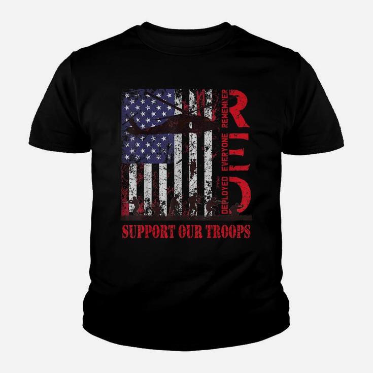 Red Friday Support Our Troops Us Flag Military Army Veteran Youth T-shirt