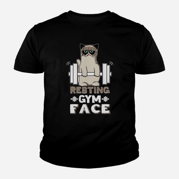 Resting Gym Face Funnt Cat Gym Shirt Work Out Youth T-shirt