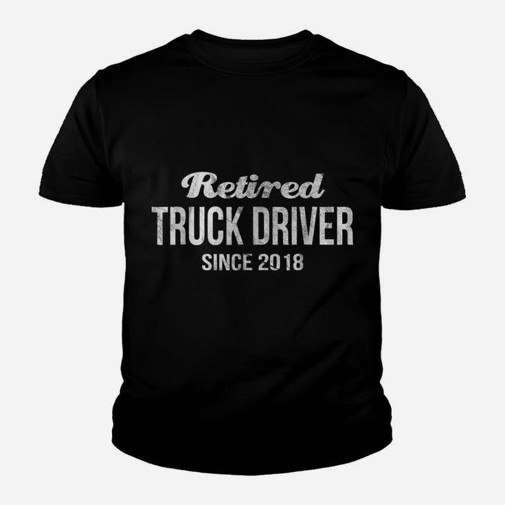Retired Truck Driver Since 2018  Trucker Retirement Youth T-shirt