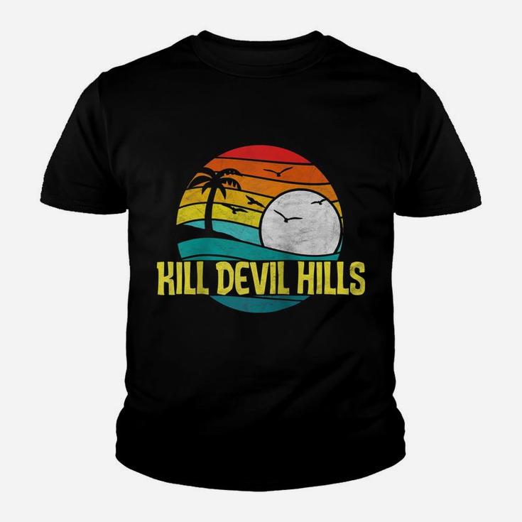 Retro Kill Devil Hills Beach Sun & Surf Eighties Graphic   Raglan Baseball Tee Youth T-shirt