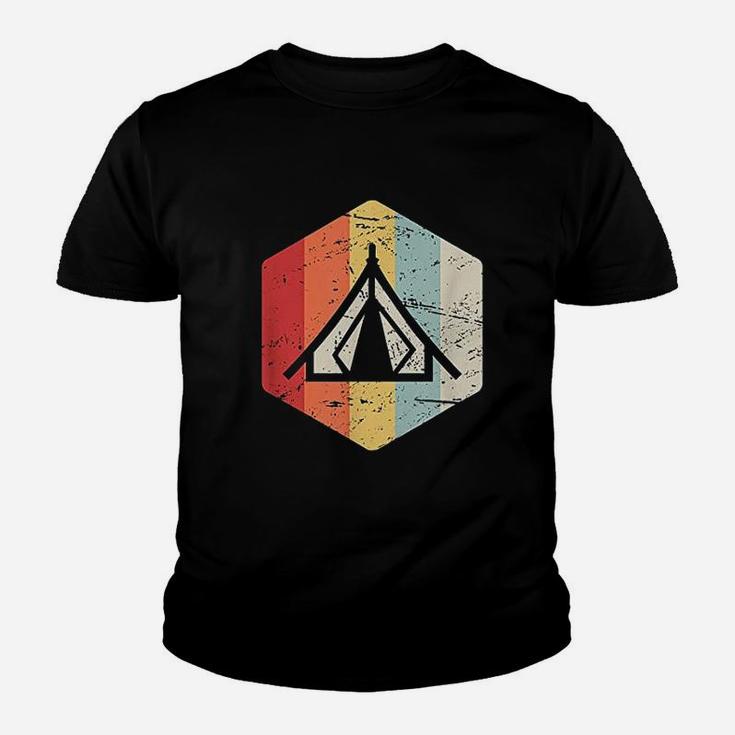 Retro Vintage Tent Outdoor Camping Gift For Nature Lovers Youth T-shirt