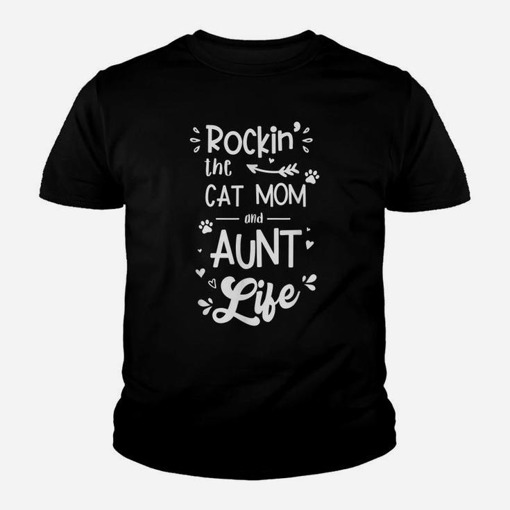 Rockin' The Cat Mom And Aunt Life Youth T-shirt