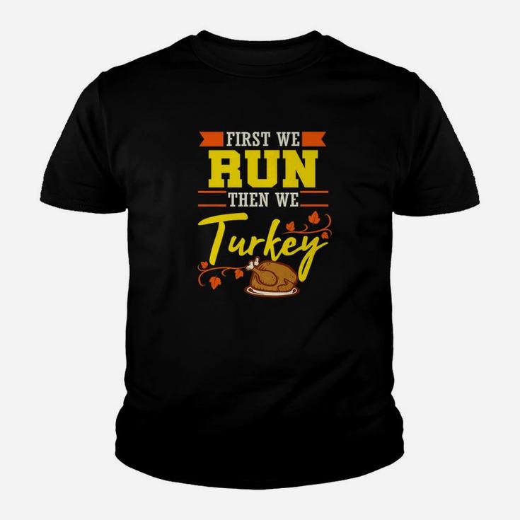 Running Thanksgiving Turkey Funny Runner 5k Marathon Youth T-shirt