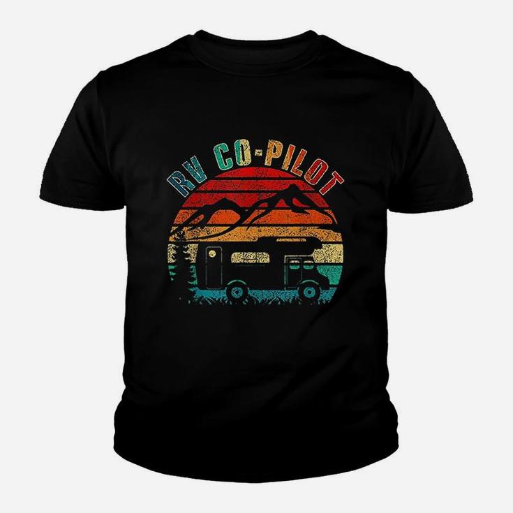 Rv Co Pilot Camping Funny Vintage Motorhome Travel Vacation Youth T-shirt