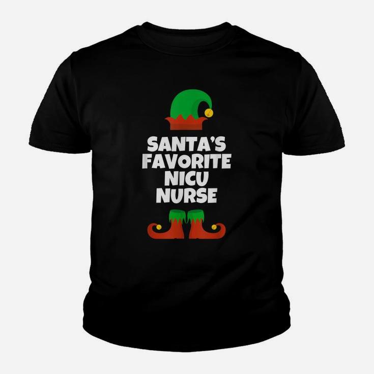 Santa's Favorite Nicu Nurse Gift Christmas Funny Neonatal Youth T-shirt
