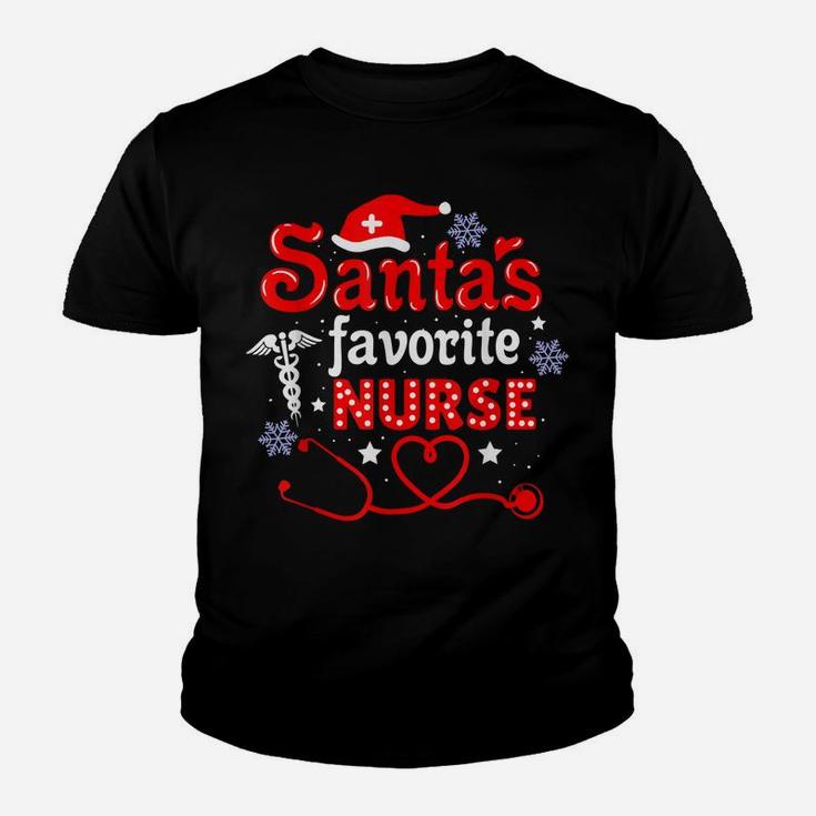 Santa's Favorite Nurse Christmas Youth T-shirt
