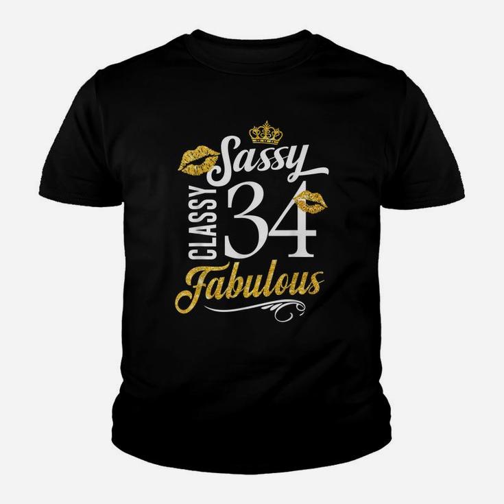 Sassy Classy 34 Happy Birthday To Me Fabulous Gift For Women Youth T-shirt