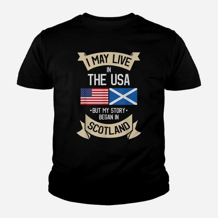 Scotland American Flag Usa Scottish Roots Gifts Youth T-shirt