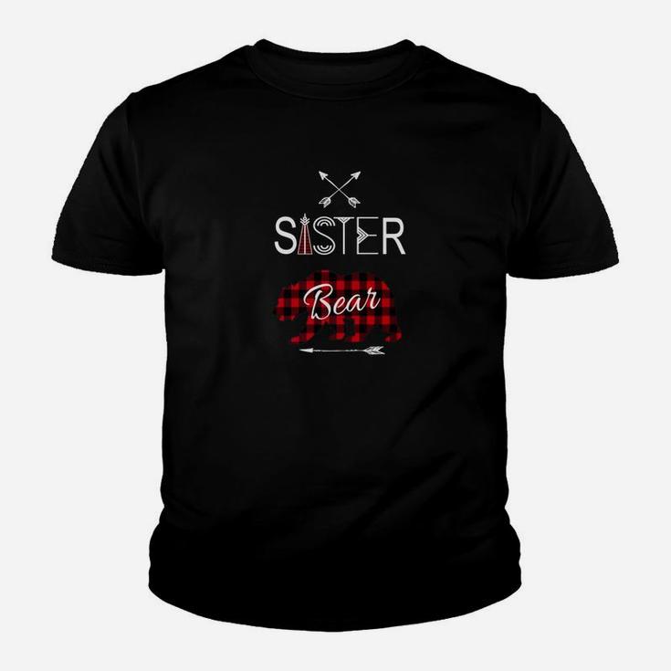 Sister Bear Buffalo Plaid Family Camping Vacation Tee Youth T-shirt