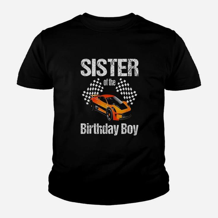 Sister Of The Birthday Boy Party Racing Race Car Youth T-shirt