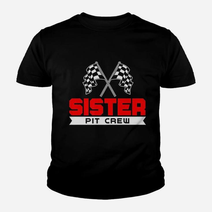 Sister Pit Crew Funny Birthday Racing Car Race Girls Gift Youth T-shirt